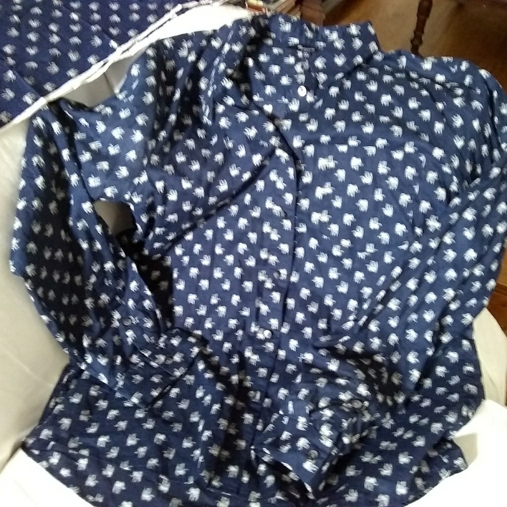 Madewell elephant print shirt with matching scarf